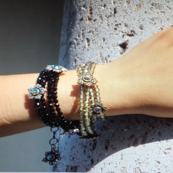 Sweet Romance Black Bead Wrap Bracelet- NWOT - Picture 2 of 8